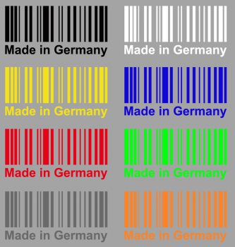 Aufkleber Barcode Made in Germany